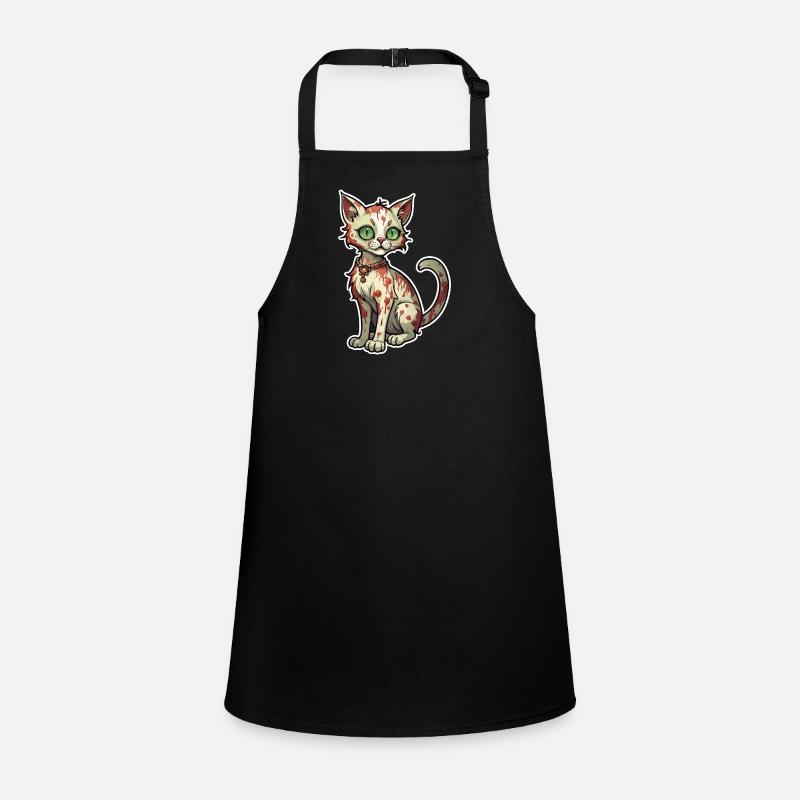 Zombie Katze Illustration Schürze für Kinder