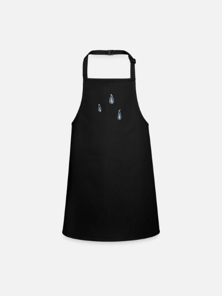 rain water pattern weather drops tears tears - Children's Apron - black - Front