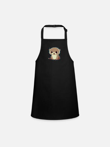 Loutre douce - Tablier Enfant - noir - Devant