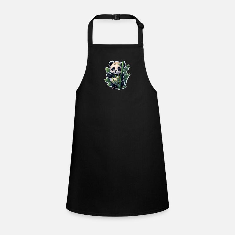 Panda mignon avec bambou - Tablier Enfant - noir