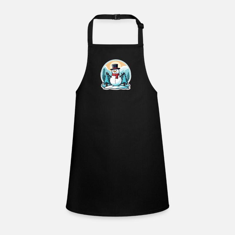 Snowman Christmas Drawing Children's Apron