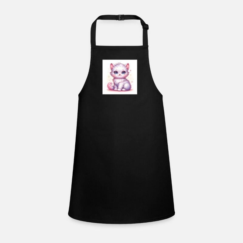 Soft Kitten 1 - Children's Apron - black