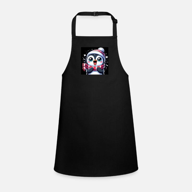 Pingouin mignon avec écharpe et casquette en hiver Tablier Enfant