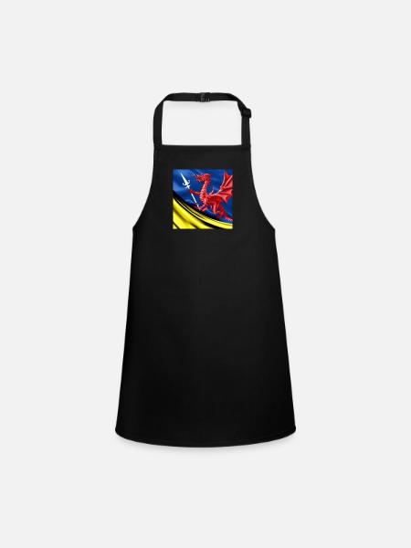 dragon flag spear - Children's Apron - black - Front