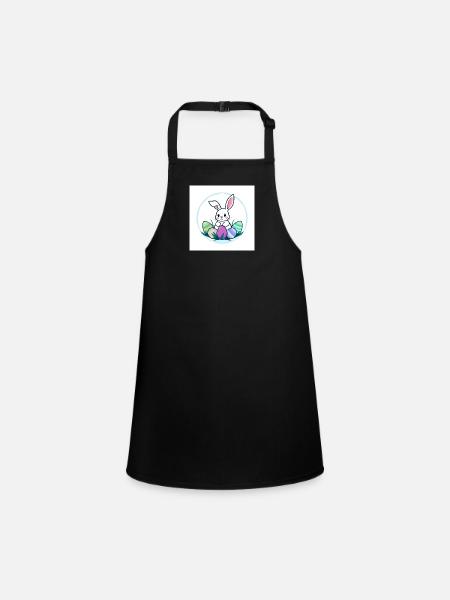 Ei, Ei, Osterzeit! - Schürze für Kinder - Schwarz - Vorne