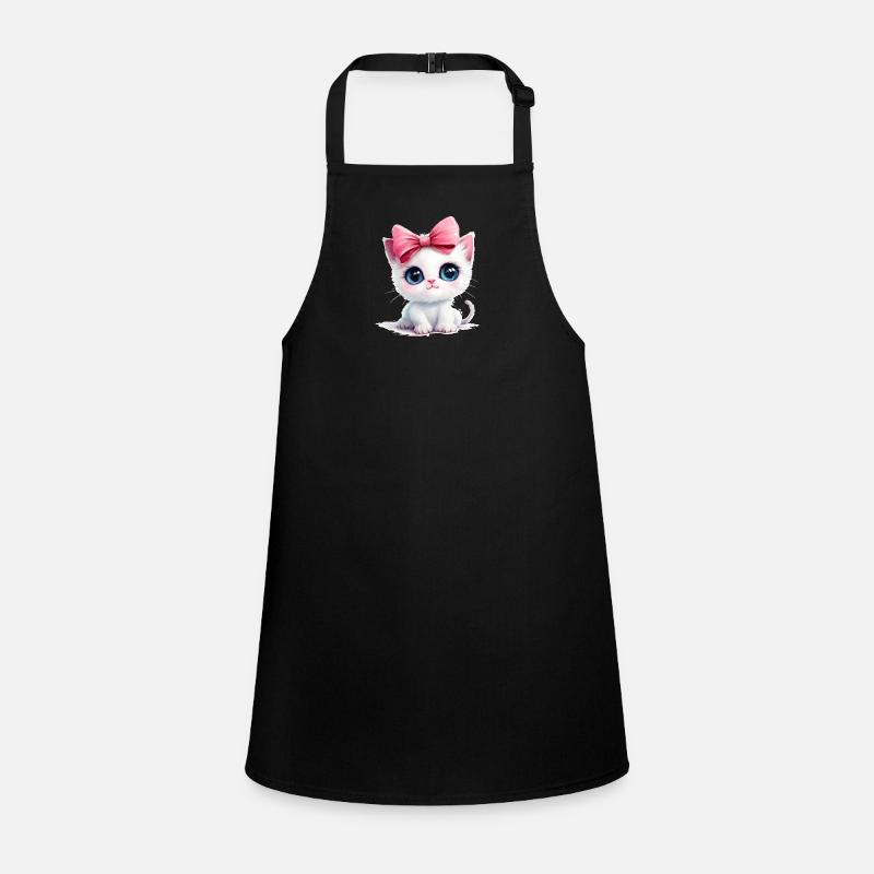 Cute cat with bow on head Children's Apron