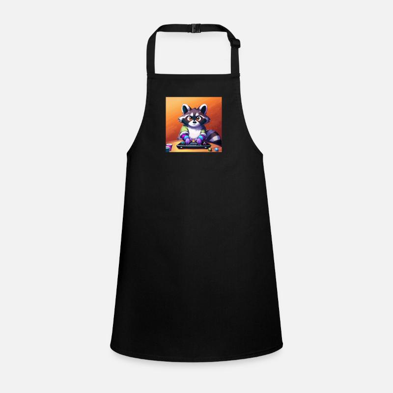 Racoon Playing Computer Games Children's Apron