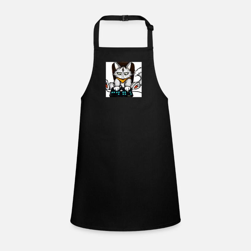 Cat Playing Computer Games Comic Children's Apron
