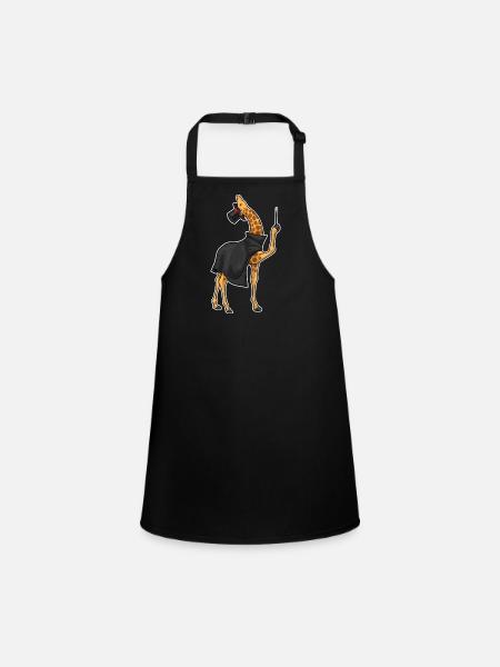 Baguette magique girafe - Tablier Enfant - noir - Devant