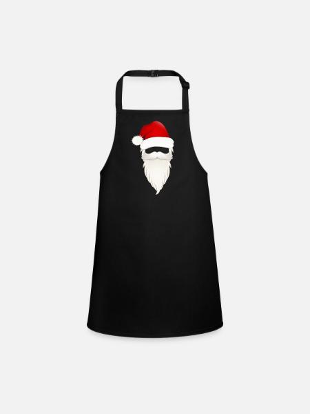 Santa Claus Santa Claus Beard and Hat - Children's Apron - black - Front