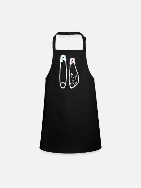Announcement baby bump pregnancy twins - Children's Apron - black - Front