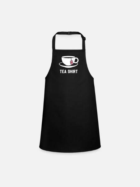 Chemise thé – Jeu de mots calme avec la tasse de thé - Tablier Enfant - noir - Devant
