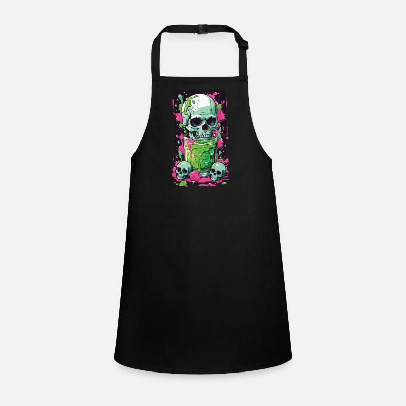 Crâne gothique Weirdcore cadeau Illustration Tablier Enfant