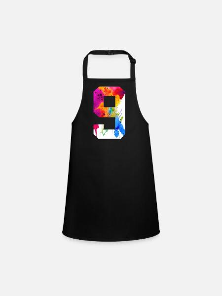 NUMBER 9 YEARS OLD 9TH BIRTHDAY - Children's Apron - black - Front