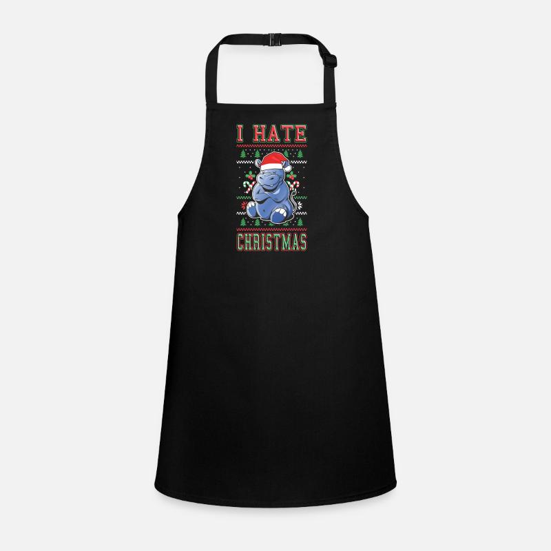 I Hate Christmas Saying Funny Ugly Hippo Children's Apron