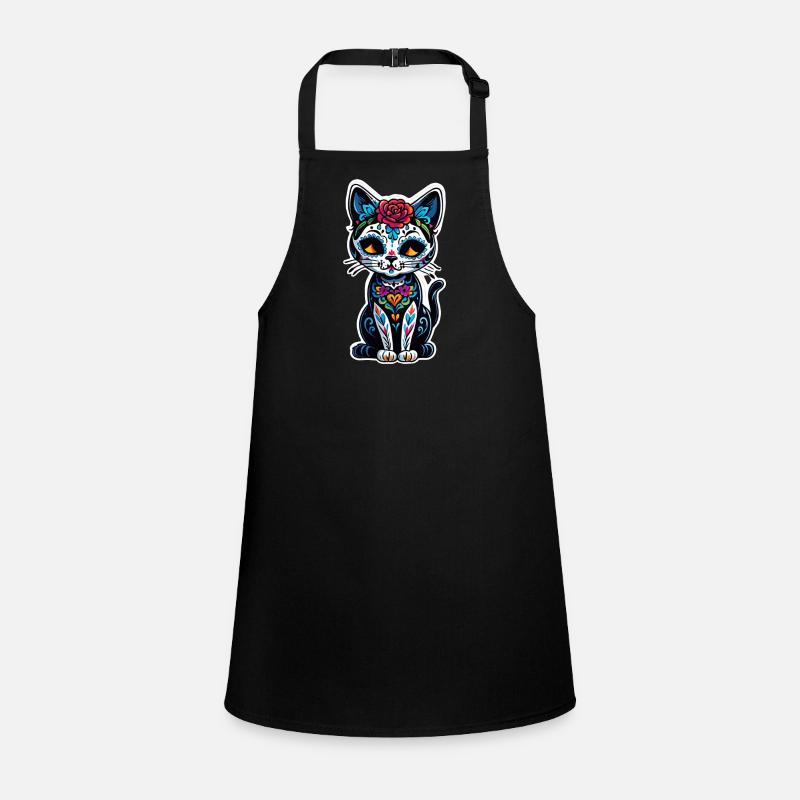 Katze Mexiko - Dia de los Muertos Schürze für Kinder