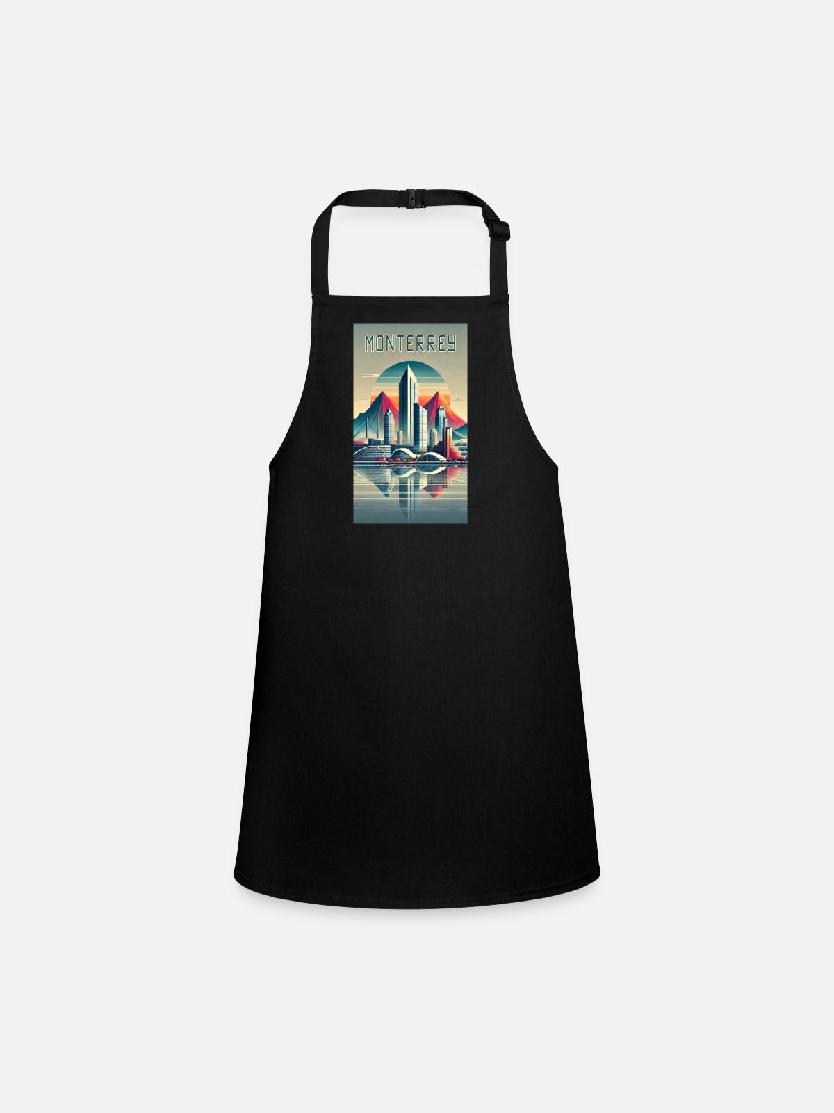 Monterrey Mexico Modern Design - Children's Apron - black - Front