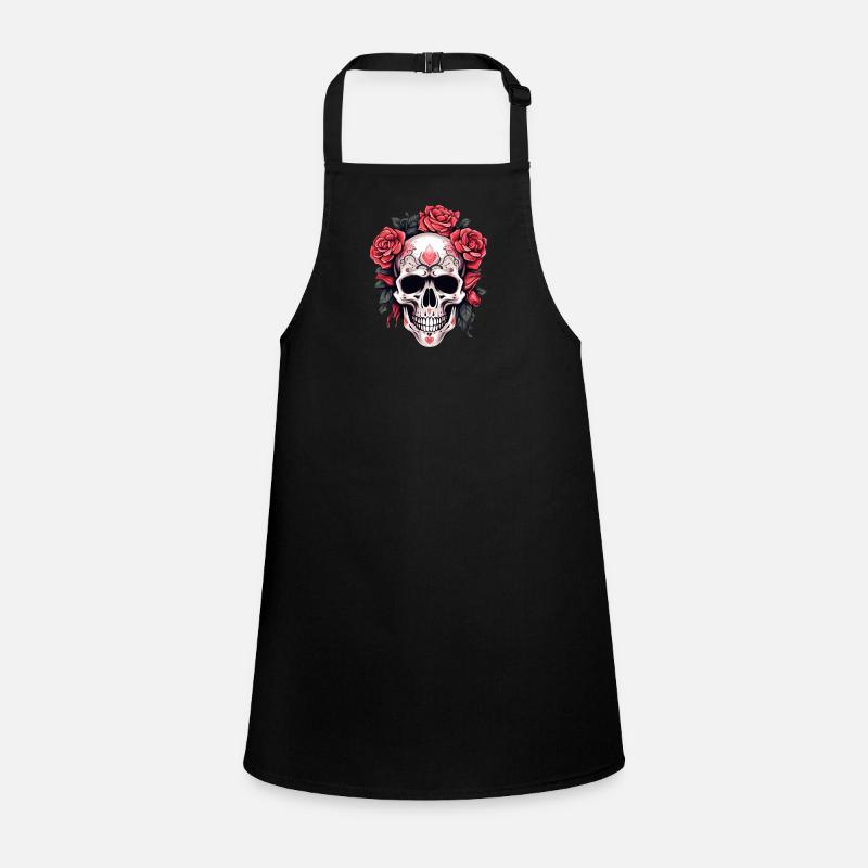 Gothic Skull and Roses Art Children's Apron