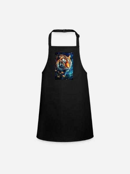 tigre - Tablier Enfant - noir - Devant