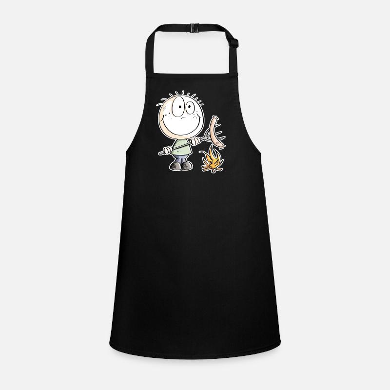 Lustiges Wurst Grillen Strichmännchen Schürze für Kinder
