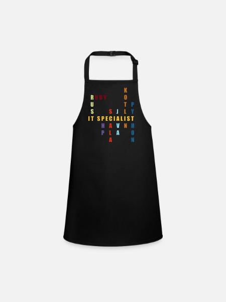 Vivid IT Specialist Wordmark - Children's Apron - black - Front