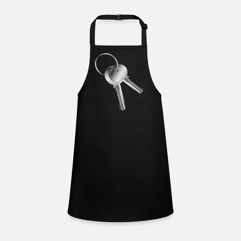 two silver-coloured keys with symbolic character Children's Apron