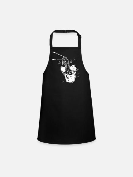 Japanese cuisine chopsticks - Children's Apron - black - Front