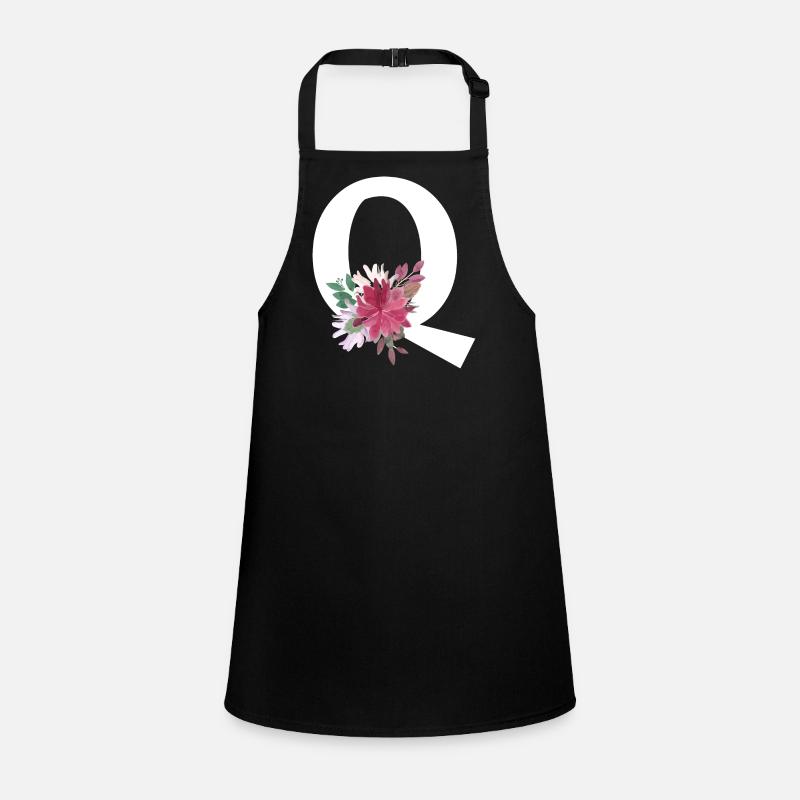 Blumenbuchstabe q Schürze für Kinder