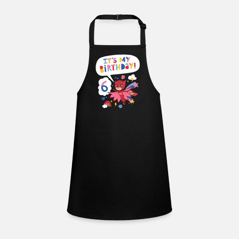 PJ Masks Owlette Birthday Design For 6th Birthday - Children's Apron - black