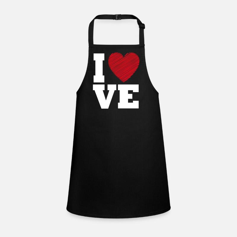 Love Heart Typography for Valentines Day Children's Apron