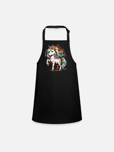 The World's Greatest Unicorn | Rainbow Unicorn - Children's Apron - black - Front