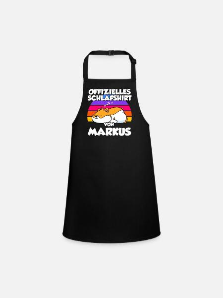 Offizielles Schlafshirt Von Markus - Schürze für Kinder - Schwarz - Vorne