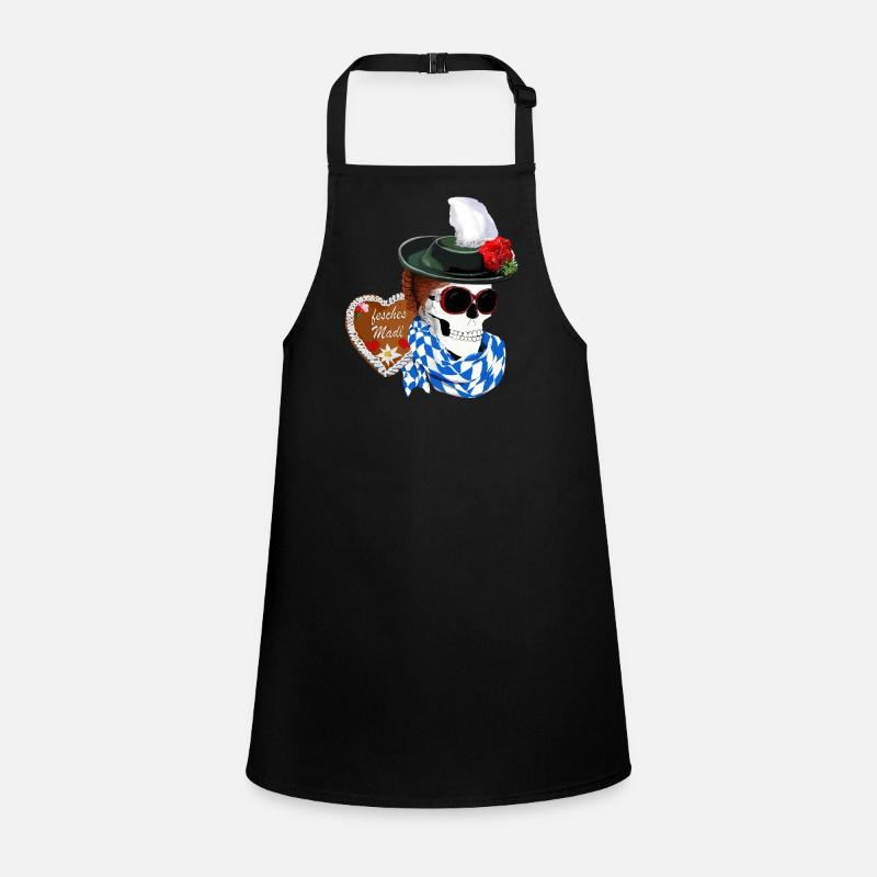 Weiblicher Skull mit Hut und Gretelfrisur Schürze für Kinder
