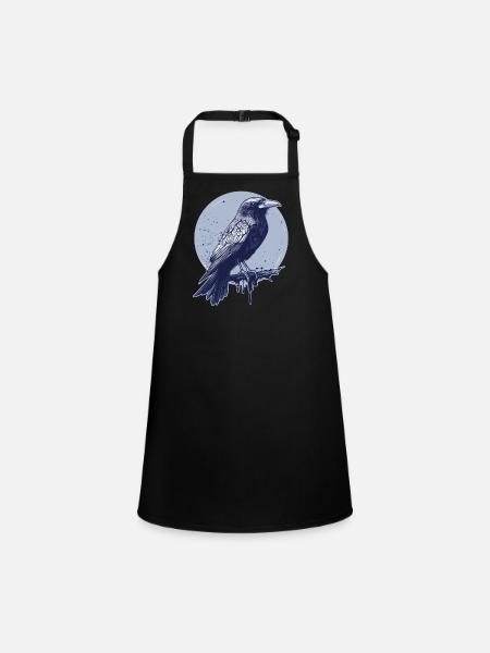 Raven Crow - Children's Apron - black - Front
