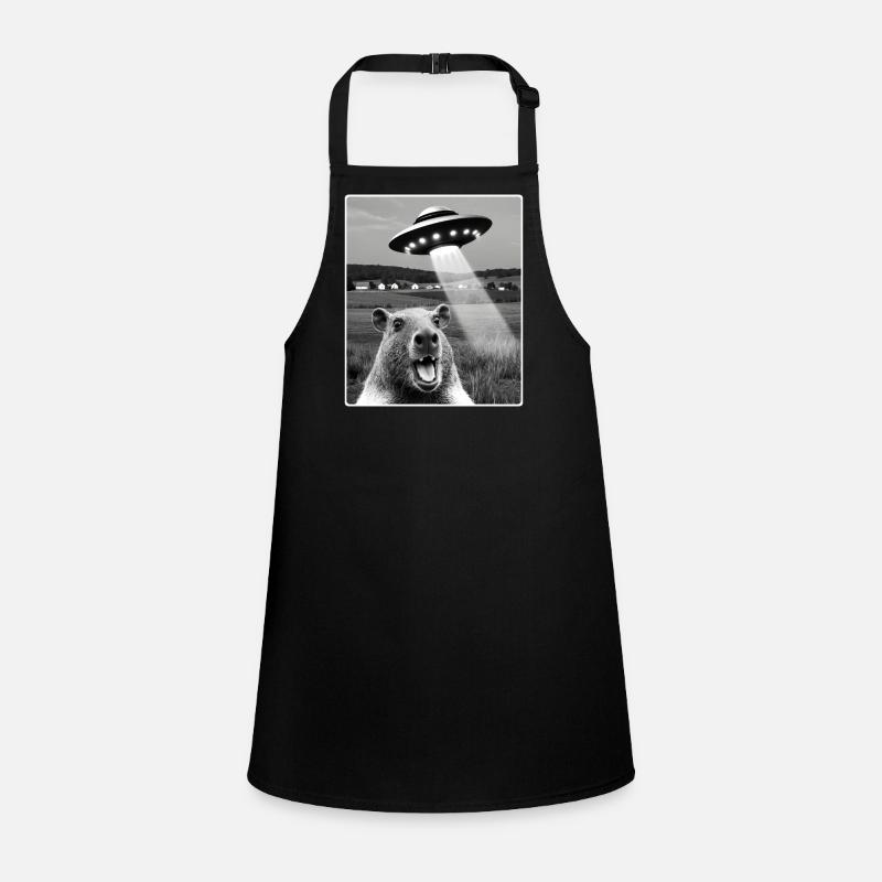 capybara Selfie With Alien UFO Funny capybara Gift Children's Apron