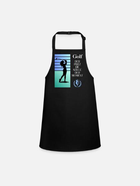 Golfer in a quiet moment - Children's Apron - black - Front