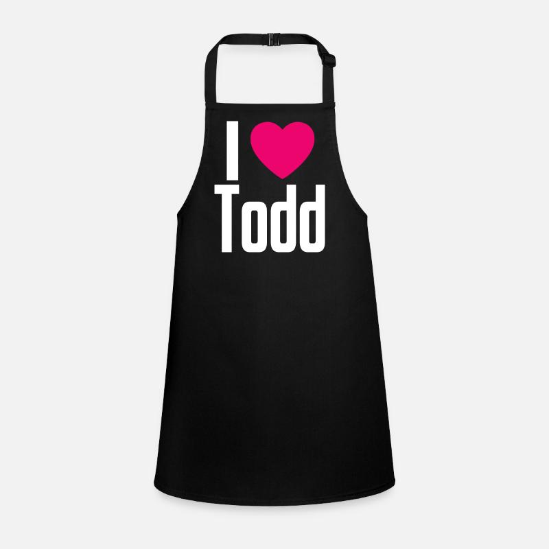 I Love Todd Pinkes Herz Ich liebe Todd Schürze für Kinder