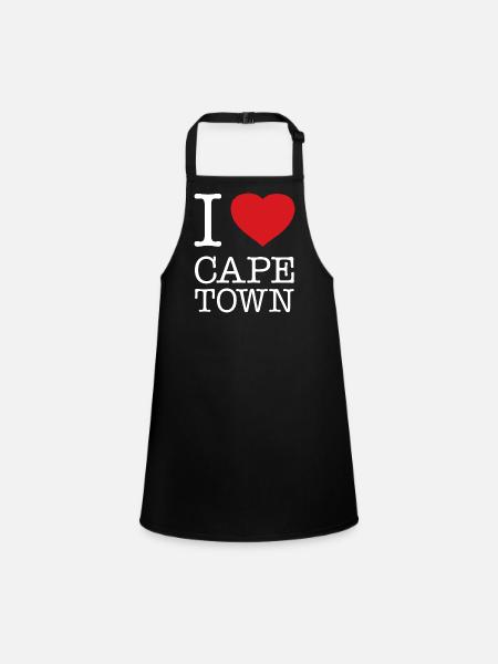I love Cape Town Kapstadt - Schürze für Kinder - Schwarz - Vorne