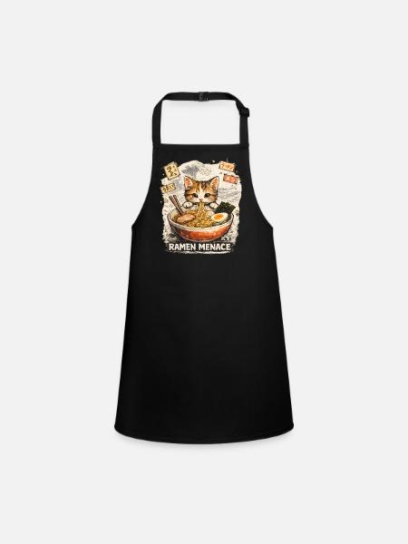 Ramen Chat - Tablier Enfant - noir - Devant