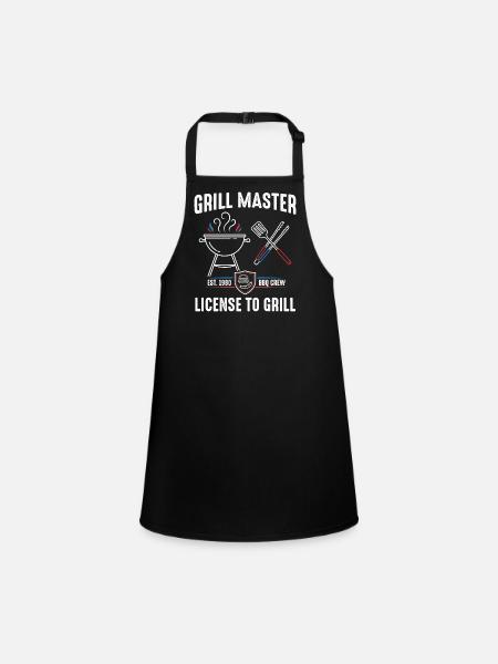 Grill Master Lizenz zum Grill - Schürze für Kinder - Schwarz - Vorne