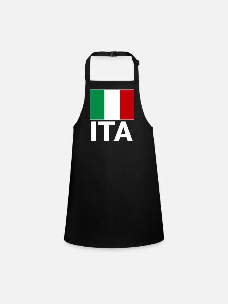 Italy flag with ITA abbreviation - Children's Apron - black - Front