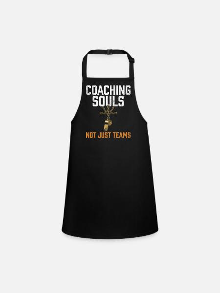 Coaching Souls Not Just Teams Jesus Papa Glaube - Schürze für Kinder - Schwarz - Vorne
