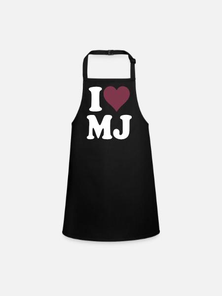 I Love Classic Burgundy Heart Design - Children's Apron - black - Front