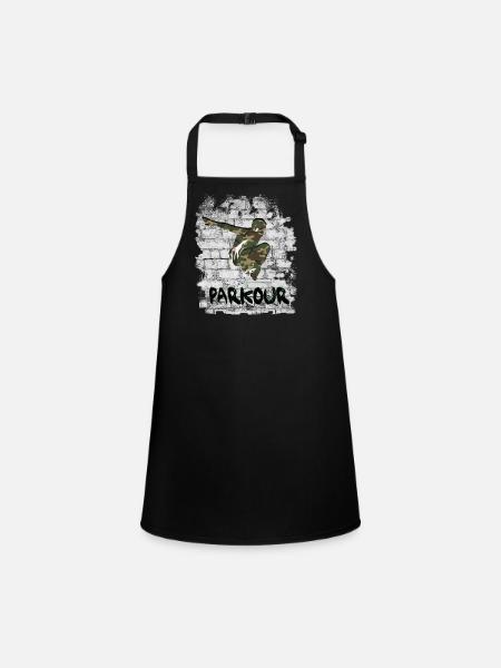 Parkour - Children's Apron - black - Front
