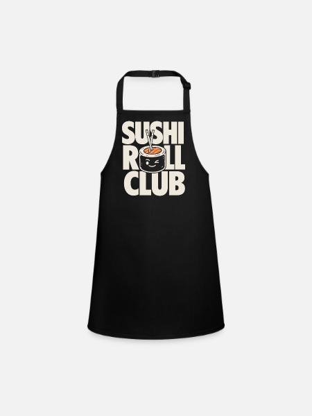 Sushi Roll Club Design de la nourriture drôle - Tablier Enfant - noir - Devant