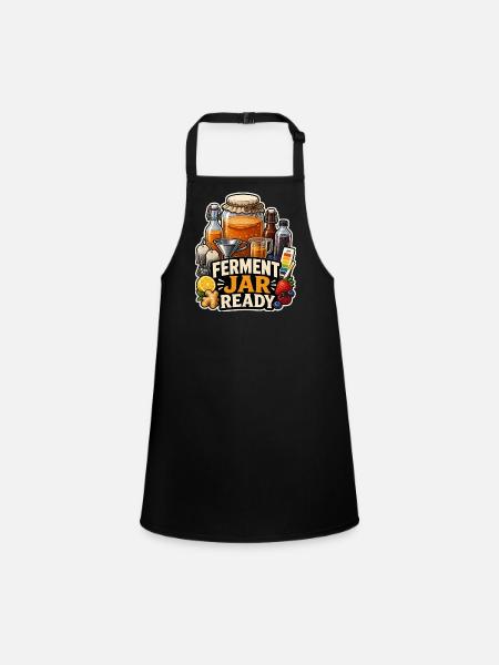 FERMENT JAR READY - Schürze für Kinder - Schwarz - Vorne