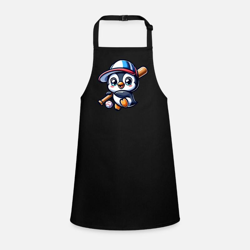 Penguin Baseball Baseball Player Cute Comic Cartoon Children's Apron