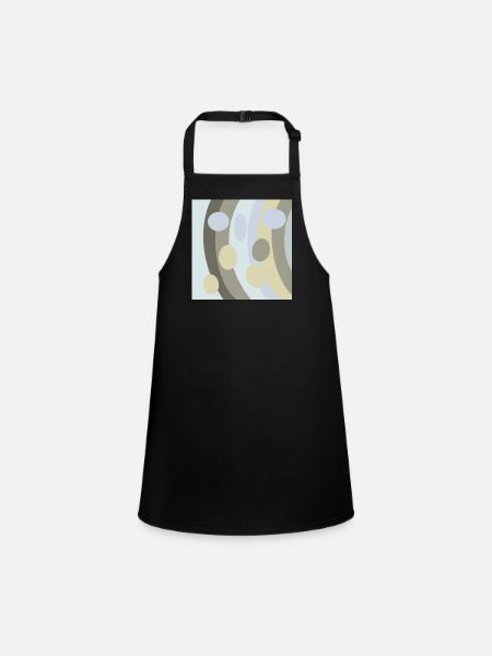 Zeitlos elegantes Retro Boho Muster abstrakt - Schürze für Kinder - Schwarz - Vorne