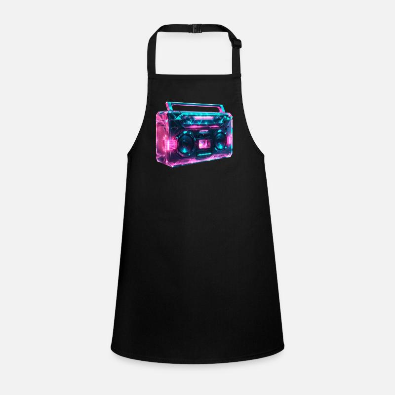 Boom box Cassettenrecorder retro wave Schürze für Kinder