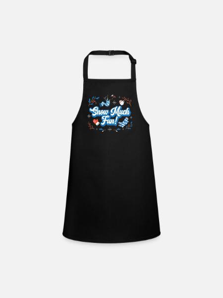 I Love Winter Season Cold Climate Ice - Children's Apron - black - Front